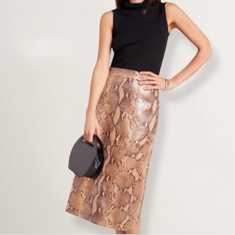 Anthropologie | Skirt | Faux Snakeskin | Current Air | Size 6 | Side Zip | $65